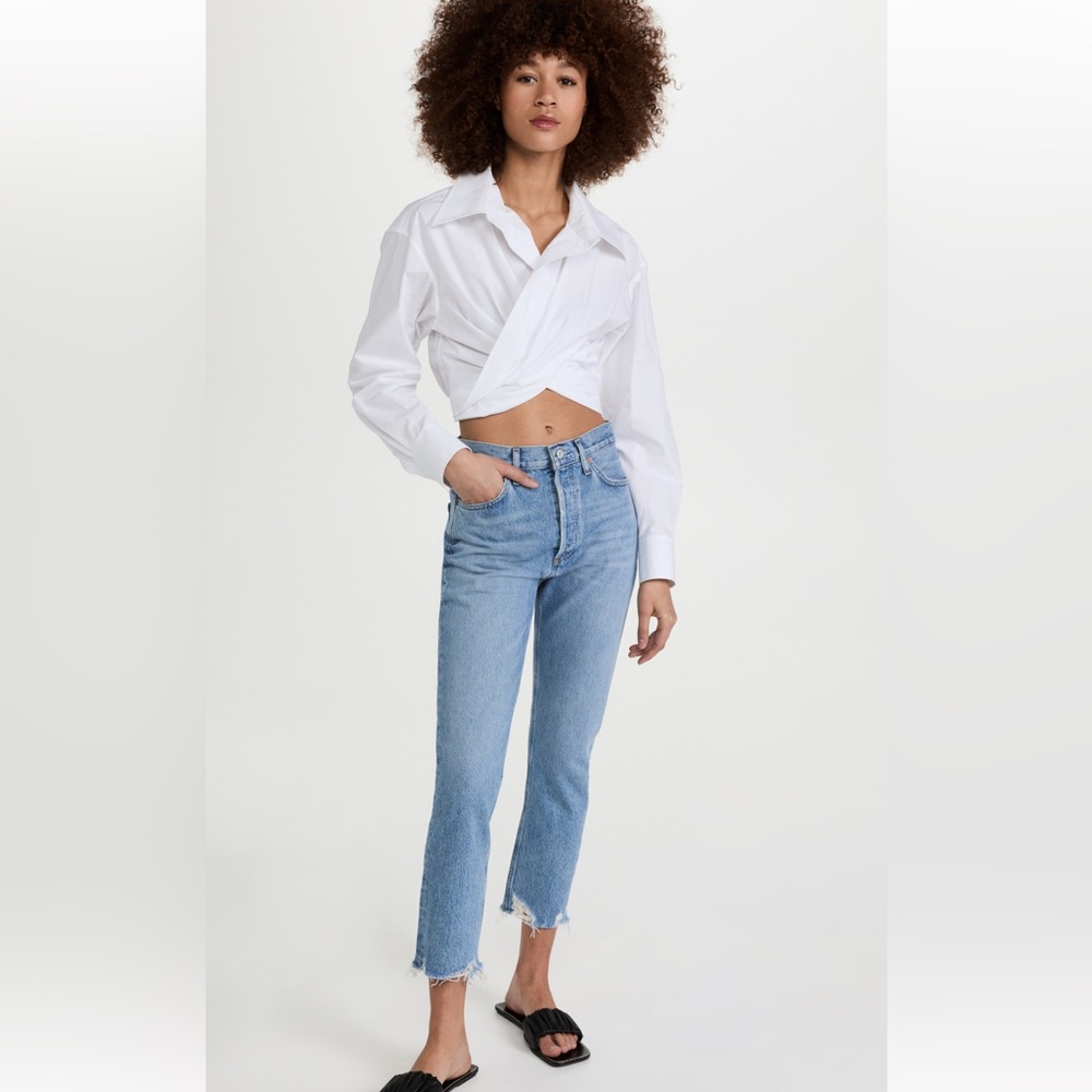 AGOLDE Riley High Rise Straight Crop Jeans